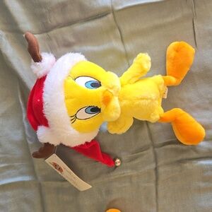 Hallmark Tweety Bird Santa Reindeer Plush 10" Christmas Looney Tunes